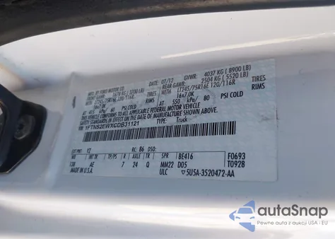 2012 Ford E-250 Commercial из США, поврежденный, VIN 1FTNS2EWXCDB31121